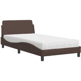 Krevet s madracem Dover smeđi 100 x 200 cm od umjetne kože | Eponuda.ba