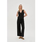 Marisse Black Linen Wide-Leg Trousers | ePonuda.com