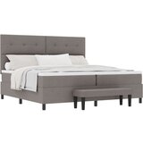  Krevet s oprugom s madracem i klupom taupe 200x200 cm Tkanina | shoptok.hr