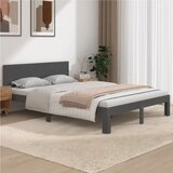 vidaXL Posteljni okvir siv iz trdnega lesa 135x190 cm 4FT6 Cene