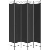 Sobna pregrada s 5 panela crna 200x220 cm od tkanine | Eponuda.ba