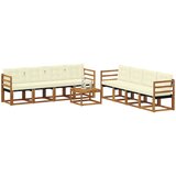  Set vanjskih sofa 9 kom. Prirodna i krem | shoptok.hr