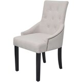  242402 dining chairs 2 pcs cream grey fabric | shoptok.hr