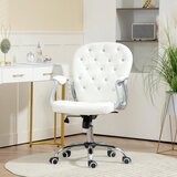  Uredska stolica ergonomska stolica s naslonima za ruke podstavljeni naslon bijela | shoptok.hr