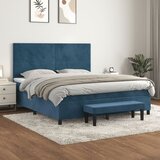 The Living Store Box spring postelja z vzmetnico temno modra 180x200 cm žamet - Box Spring Postelja, (21491655) Cene
