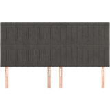  Posteljno vzglavje 4 kosa temno siv 100x5x78/88 cm žamet, (20735422) | Shoptok.si