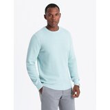 Ombre Men's mélange structured knit sweater - mint Cene