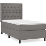  Box spring postelja z vzmetnico temno siva 80x200 cm blago, (20791024) | Shoptok.si