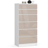 AKORD KOMODA K60 6SZ CLP CAPUCCINO GLOSS, (21702871) Cene