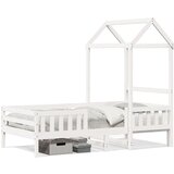  The Living Store Posteljni okvir s streho bel 80x200 cm trdna borovina - Posteljni Okvir, (21531193) | Shoptok.si