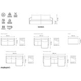 Makamii rožnata raztegljiva/s prostorom za shranjevanje kotna sedežna garnitura (desni kot) nanea – | Shoptok.si