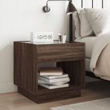  Noćni ormarić s beskonačnim LED boja smeđeg hrasta 50x50x50 cm | shoptok.hr