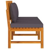 Dnevni ležaj sa sivim jastukom 200x60x75cm masivno drvo bagrema | shoptok.hr