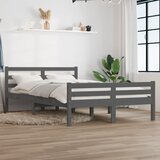 Furnova Posteljni okvir siv iz trdnega lesa 140x190 cm, (21941436) Cene