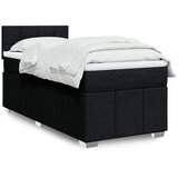 vidaXL Box spring postelja z vzmetnico črna 100x200 cm blago | Shoptok.si
