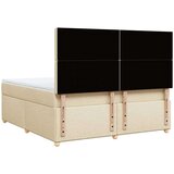 vidaXL Box spring postelja z vzmetnico krem 180x200 cm blago, (21304693) | Shoptok.si