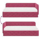  Kutni okvir kreveta Vinska crvena 100 x 200 cm Baršun | shoptok.hr