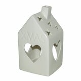  keramički svećnjak kućica 17,5x10x9,5 cm beli Cene