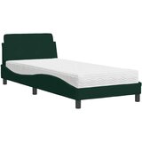 Krevet s madracem Dover tamnozeleni 90x190 cm baršunasti | Eponuda.com