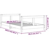  Okvir za dječji krevet bijeli 80 x 160 cm od masivne borovine | shoptok.hr