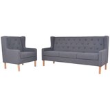 2-dijelni set sofa od tkanine sivi Cijene