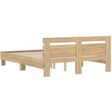  Okvir za krevet s uzglavljem i LED boja hrasta sonome 150x200cm | shoptok.hr