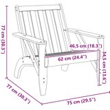 vidaXL Garden Adirondack Chair White 75x77x77 cm masivni les bor | Shoptok.si