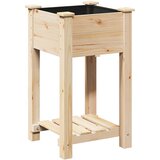 Vrtna saksija s policom Bež 45 x 45 x 76,5 cm Čvrsto drvo jele | shoptok.hr