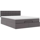 vidaXL otomanski okvir kreveta s madracem sivi 140x200cm umjetna koža | shoptok.hr