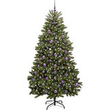 vidaXL Umestno božično drevo z LED lučmi Zelena 210 cm PVC in kovina | Shoptok.si