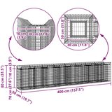  Gabionski uzdignuti krevet 3 pcs Srebrno 400 x 50 x 80 cm | shoptok.hr