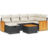  7-dijelni set vrtnih sofa od poliratana s jastucima crni | shoptok.hr