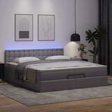 Otomanski okvir kreveta s madracem sivi 200x200cm umjetna koža | shoptok.hr