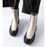 Gemre Beige and black slip-on ankle boots Faisal | shoptok.hr
