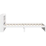  Posteljni okvir z vzglavjem bel 75x190 cm trdna borovina, (21304038) | Shoptok.si