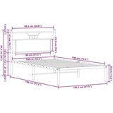  Posteljni okvir brez vzmetnice hrast 100x190 cm inženirski les, (21829496) | Shoptok.si