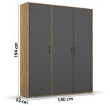 Rauch Möbel OMARA S KLASIČNIMI VRATI, siva, hrast artisan | Shoptok.si
