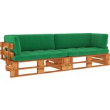 The Living Store Kavč dvosed iz palet z blazinami medeno rjava impreg. borovina - Kavč Iz Palet, (21484032) | Shoptok.si