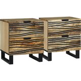 vidaXL Noćni ormarići 2 kom 40x33,5x46 cm od masivnog drveta manga i inženjerskog drveta | shoptok.hr
