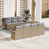 8-delna vrtna sofa garnitura z blazinami Bež Poli Ratan, (22091328) Cene