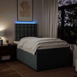 vidaXL Box spring postelja z vzmetnico temno siva 120x200 cm blago | Shoptok.si