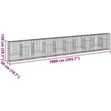  Gabionska košara s poklopcem 1000x50x150 cm pocinčano željezo | shoptok.hr