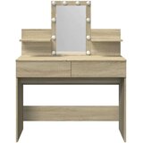 vidaXL Toaletna mizica z LED lučkami sonoma hrast 100x40x130 cm | Shoptok.si