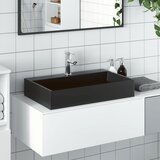 vidaXL umivalnik 60x38x11 cm liti mineral/ liti marmor mat črna | Shoptok.si