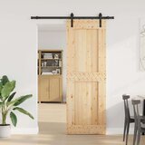 vidaXL Drsna vrata s kompletom vodil 80x210 cm trdna borovina | Shoptok.si