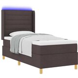  Krevet s opruga kutije s LED trakama Smeđa 80 x 200 cm tkanina Slike