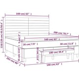 vidaXL Krevet s oprugama i madracem plavi 160x200 cm od tkanine | shoptok.hr