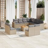 Maison Chic Seti vrtnega pohištva - Vrtna garnitura - Vrtni pohištvo set 12-delna z blazinami bež poli ratan, (21809146) | Shoptok.si