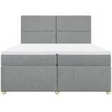  Krevet s oprugama i madracem svjetlosivi 200 x 200cm od tkanine | shoptok.hr