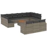  14-dijelni set vrtnih sofa od poliratana s jastucima sivi | shoptok.hr